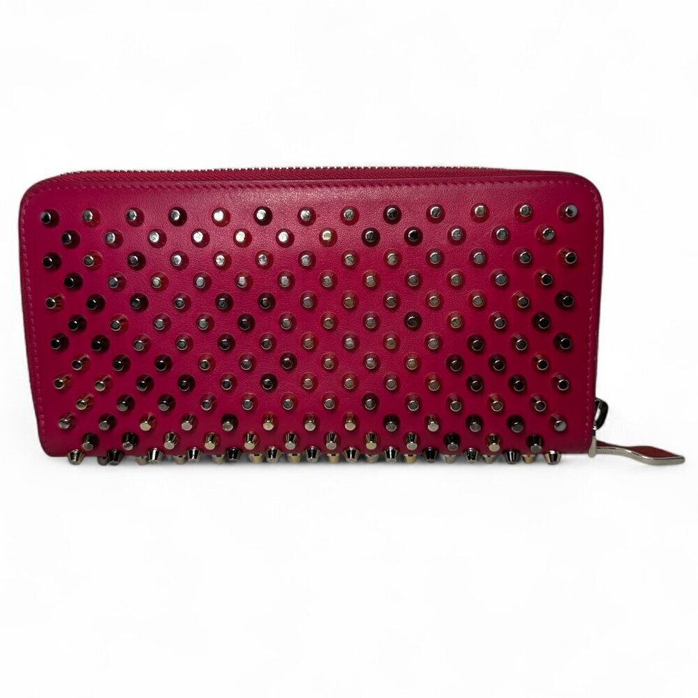 Christian Louboutin PINK Panettone Leather Zip Around Wallet - Like New